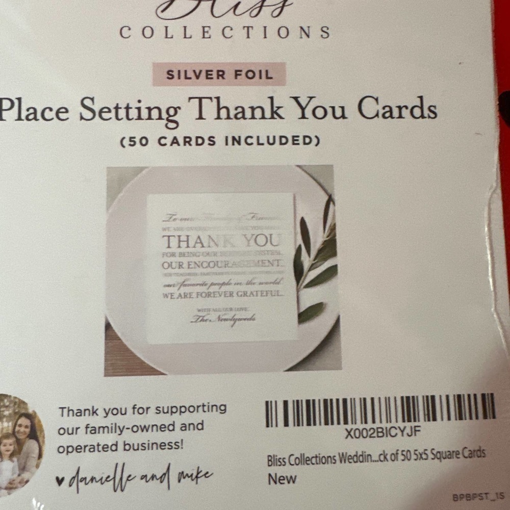 BLISS collections wedding thank you cards